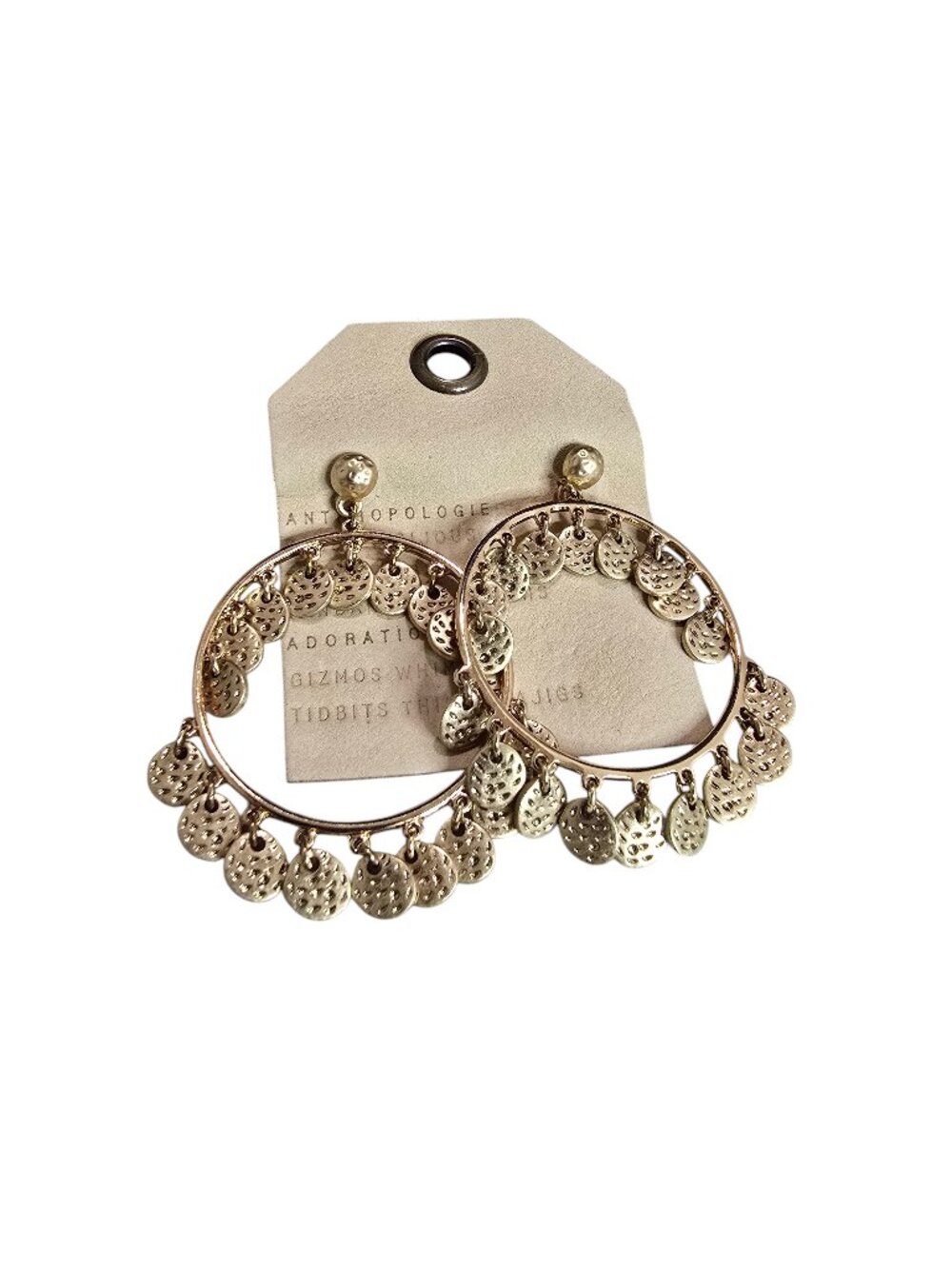 Anthropologie Earring Statement Disc Frontal Bohemian Hoops